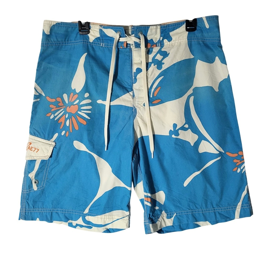 American Eagle Swim Trunks‎ Mens 34 Board Shorts Y2K Beach Tropical Summer